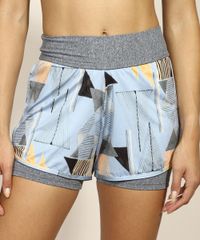 Short-Feminino-Esportivo-Ace-Running-Cintura-Alta-Estampado-Geometrico-com-Sobreposicao-Azul-9966948-Azul_1