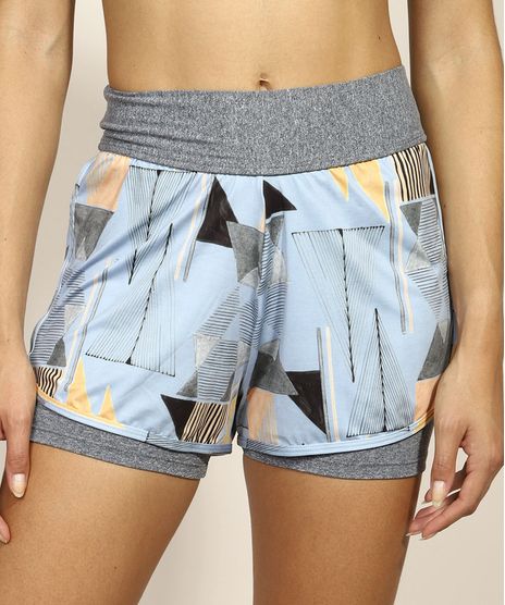 Short-Feminino-Esportivo-Ace-Running-Cintura-Alta-Estampado-Geometrico-com-Sobreposicao-Azul-9966948-Azul_1