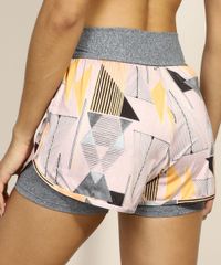 Short-Feminino-Esportivo-Ace-Running-Cintura-Alta-Estampado-Geometrico-com-Sobreposicao-Cinza-Mescla-9966948-Cinza_Mescla_2