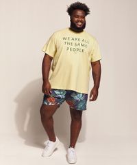 Camiseta-Masculina-Pipe-Plus-Size--The-Same-People-----Manga-Curta-Gola-Careca-Amarelo-Claro-9970444-Amarelo_Claro_3