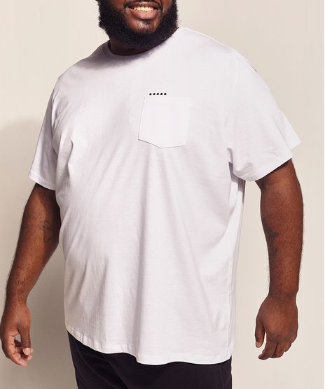 Camiseta-Masculina-Pipe-Plus-Size-Bordado-e-Bolso-Manga-Curta-Gola-Careca-Branca-9970442-Branco_1