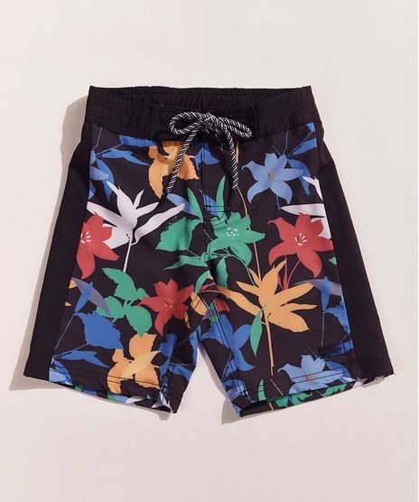 Bermuda-Surf-Infantil-Tal-Pai-Tal-Filho-Pipe-Floral-com-Bolsos-e-Cordao-Preta-9969581-Preto_1