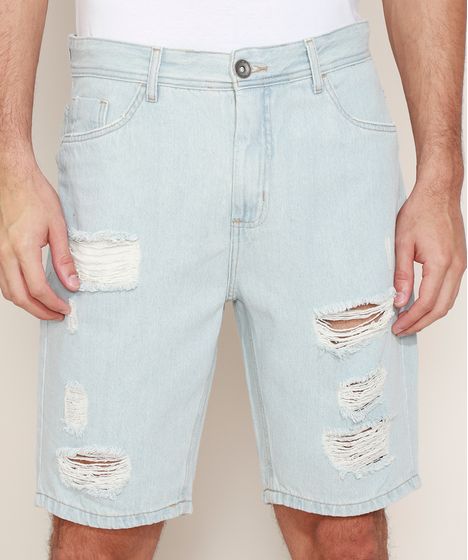 shorts jeans masculino claro