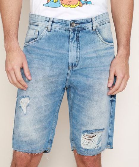 bermuda jeans masculina estilosa