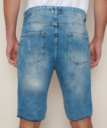 bermuda jeans masculina cortada