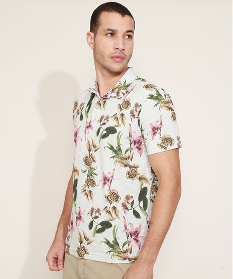Polo-de-Piquet-Masculina-Estampada-Floral-Manga-Curta-Branca-9965293-Branco_1
