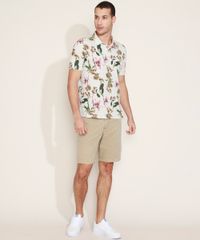 Polo-de-Piquet-Masculina-Estampada-Floral-Manga-Curta-Branca-9965293-Branco_3