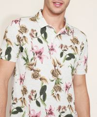 Polo-de-Piquet-Masculina-Estampada-Floral-Manga-Curta-Branca-9965293-Branco_6