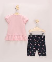 Conjunto-Infantil-Minnie-e-Margarida-de-Blusa-Manga-Curta-Rosa---Bermuda-Ciclista-Preto-9963644-Preto_3