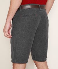 Bermuda-de-Sarja-Masculina-Reta-com-Cinto-Cinza-Escuro-9966068-Cinza_Escuro_2