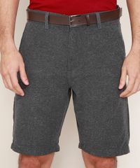 Bermuda-de-Sarja-Masculina-Reta-com-Cinto-Cinza-Escuro-9966068-Cinza_Escuro_4