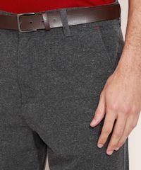 Bermuda-de-Sarja-Masculina-Reta-com-Cinto-Cinza-Escuro-9966068-Cinza_Escuro_6