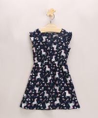 Vestido-Infantil-Estampado-de-Unicornios-com-Babados-Manga-Curta-Azul-Marinho-9948376-Azul_Marinho_1