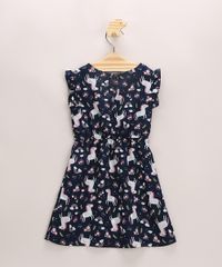 Vestido-Infantil-Estampado-de-Unicornios-com-Babados-Manga-Curta-Azul-Marinho-9948376-Azul_Marinho_2