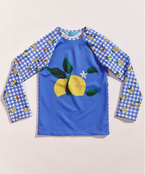 Blusa-de-Praia-Infantil-EMI-Beachwear-Estampada-Picnic-Frutas-Manga-Longa-com-Protecao-UV50--Azul-9961658-Azul_1