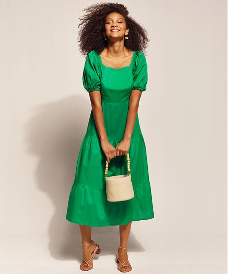 Vestido-Feminino-EMI-Beachwear-Midi-com-Manga-Bufante-e-Decote-Reto-Verde-9963027-Verde_1