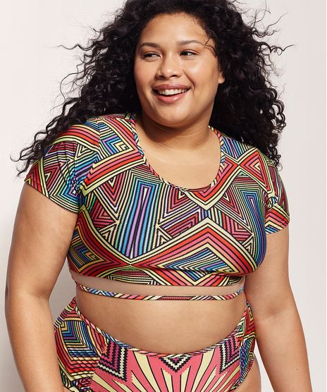 Biquini-Top-Cropped-Plus-Size-Hype-Beachwear-Estampado-Geometrico-com-Tule-Manga-Curta-Protecao-UV50--Multicor-9963060-Multicor_1
