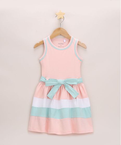 Vestido-Infantil-com-Recortes-e-Faixa-para-Amarrar-Alca-Media-Rosa-Claro-9965053-Rosa_Claro_1