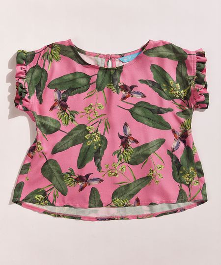 Blusa-Infantil-EMI-Beachwear-Ampla-Estampada-Bananeiras-Manga-Curta-com-Babados-Rosa-9965178-Rosa_1