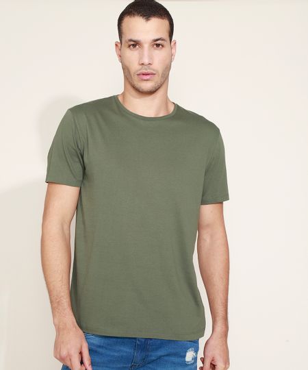 Camiseta-Masculina-Basica-Manga-Curta-Gola-Careca-Verde-8472740-Verde_1