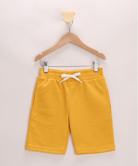 Bermuda-de-Moletom-Infantil-Basica-Mostarda-9651240-Mostarda_1