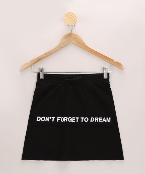 Saia-Juvenil-Curta--Don-t-Forget-To-Dream--Preta-9955427-Preto_1