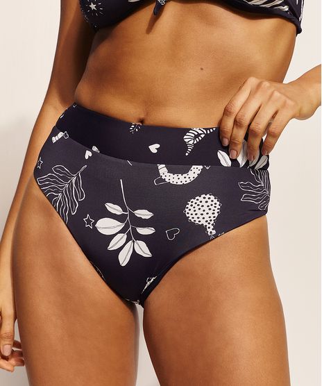 Biquini-Calcinha-EMI-Beachwear-Hot-Pant-Dupla-Face-Estampado-Floresta-com-Protecao-UV50--Biodegradavel-Preto-9962847-Preto_1