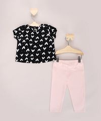 Conjunto-Infantil-de-Blusa-Estampada-de-Coracoes-Manga-Curta-Preta---Calca-Legging-Rosa-9945867-Rosa_2
