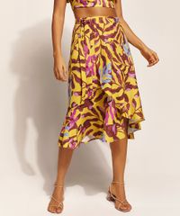 Saia-Feminina-EMI-Beachwear-Midi-Estampada-Folhagem-Meninas-Transpassada-com-Babado-Mostarda-9963073-Mostarda_1