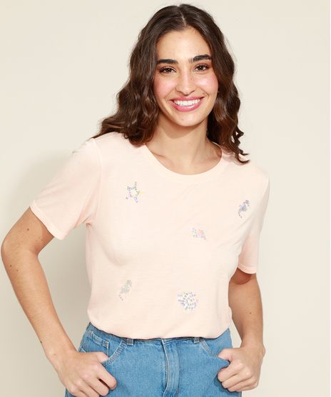 Blusa-Feminina-Fundo-do-Mar-com-Paete-Manga-Curta-Decote-Redondo-Rosa-9969604-Rosa_1