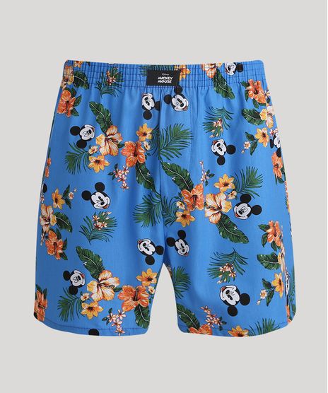 Samba-Cancao-Masculina-Mickey-Estampada-de-Folhagens-Azul-9964091-Azul_1