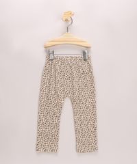 Calca-Infantil-Estampada-Animal-Print-de-Onca-com-Patch-de-Gatinho-Bege-9948323-Bege_1
