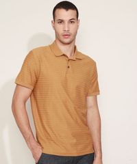 Polo-Masculina-Estampada-Listrada-Manga-Curta-Marrom-9942889-Marrom_1