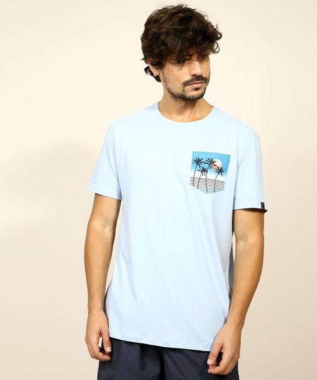 Camiseta-Masculina-com-Bolso-Estampado-Manga-Curta-Gola-Careca-Azul-Claro-9965835-Azul_Claro_1