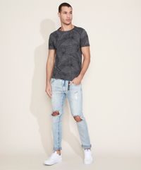 Camiseta-Masculina-Estampada-Folhagem-Maga-Curta-Gola-Careca-Cinza-Mescla-Escuro-9961031-Cinza_Mescla_Escuro_3