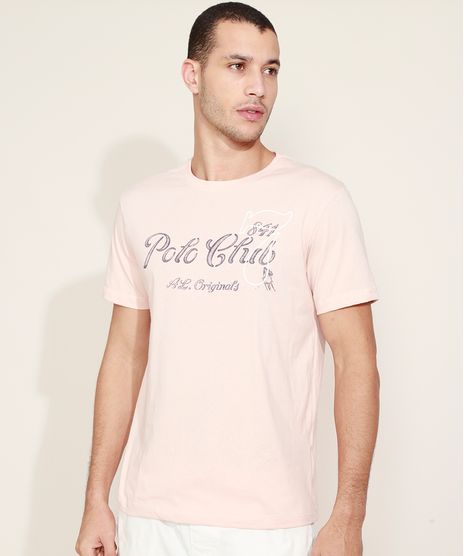Camiseta-Masculina--Polo-Club--Manga-Curta-Gola-Careca-Rosa-9961761-Rosa_1