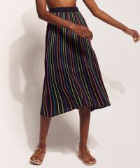 Saia-de-Trico-Feminina-Hype-Beachwear-Midi-Listrada-Preta-9962215-Preto_1