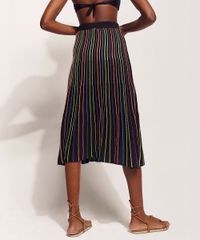 Saia-de-Trico-Feminina-Hype-Beachwear-Midi-Listrada-Preta-9962215-Preto_2