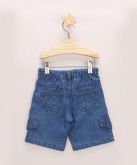 Bermuda-Jeans-Infantil-Cargo-com-Bolsos-Azul-Medio-9964613-Azul_Medio_2