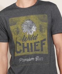 Camiseta-Masculina--Wild-Chief--Manga-Curta-Gola-Careca-Cinza-Mescla-Escuro-9961760-Cinza_Mescla_Escuro_2