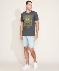 Camiseta-Masculina--Wild-Chief--Manga-Curta-Gola-Careca-Cinza-Mescla-Escuro-9961760-Cinza_Mescla_Escuro_3