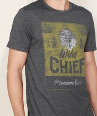Camiseta-Masculina--Wild-Chief--Manga-Curta-Gola-Careca-Cinza-Mescla-Escuro-9961760-Cinza_Mescla_Escuro_5