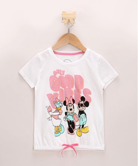 Blusa-Infantil-Minnie-com-Amigos-e-Brilho-Manga-Curta-Decote-Redondo-Off-White-9956981-Off_White_1