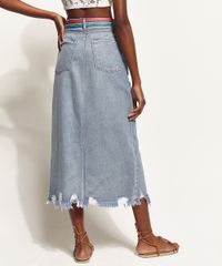 Saia-Jeans-Feminina-Hype-Beachwear-Midi-com-Fenda-e-Cinto-Azul-Medio-9970326-Azul_Medio_2
