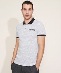 Polo-de-Piquet-Masculina-Estampada-Mini-Print-Setas-Manga-Curta-Branca-9960820-Branco_1