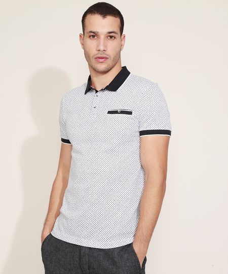 Polo-de-Piquet-Masculina-Estampada-Mini-Print-Setas-Manga-Curta-Branca-9960820-Branco_1