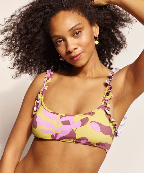 Biquini-Top-EMI-Beachwear-Estampado-Folhagem-Meninas-com-Babados-e-Bojo-Removivel-Protecao-UV50--Biodegradavel-Mostarda-9962832-Mostarda_1