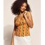 Regata-Feminina-EMI-Beachwear-Estampada-Picnic-com-Franzido-Alca-Fina-Decote-Redondo-Laranja-9964272-Laranja_1