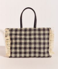Bolsa-Feminina-Shopper-EMI-Beachwear-de-Palha-Xadrez-Preta-9960274-Preto_2