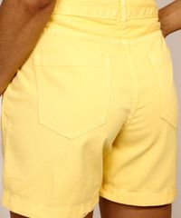 Short-de-Sarja-Feminino-Midi-Alfaiatado-Cintura-Alta-com-Bolsos-Amarelo-Claro-9967133-Amarelo_Claro_6